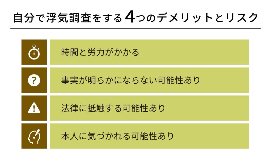 自分で浮気調査をする４つのデメリットとリスク