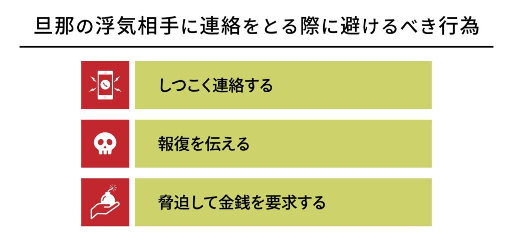 旦那の浮気相手に連絡をとる際に避けるべき行為