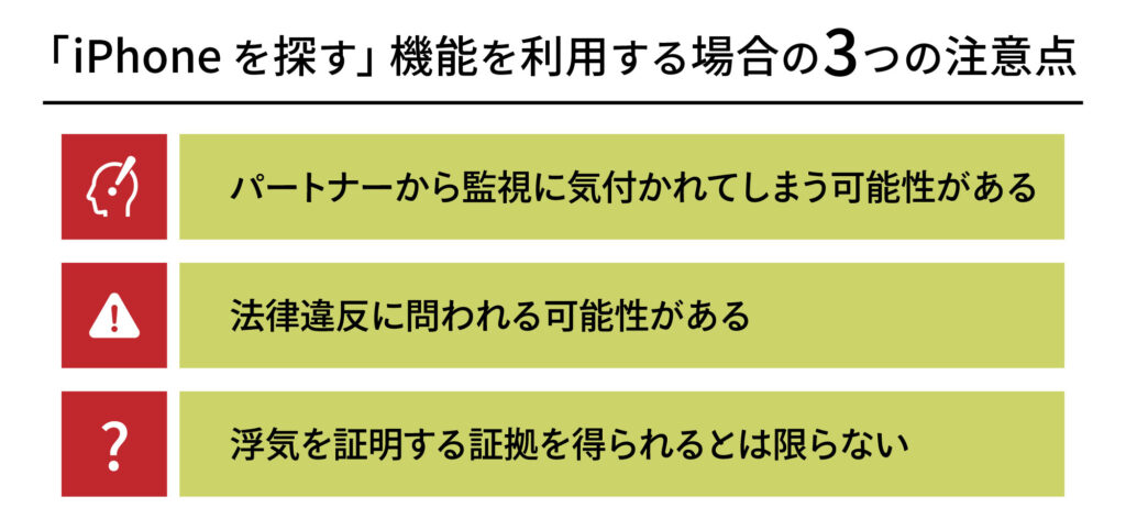 「iPhoneを探す」機能を利用する場合の3つの注意点
