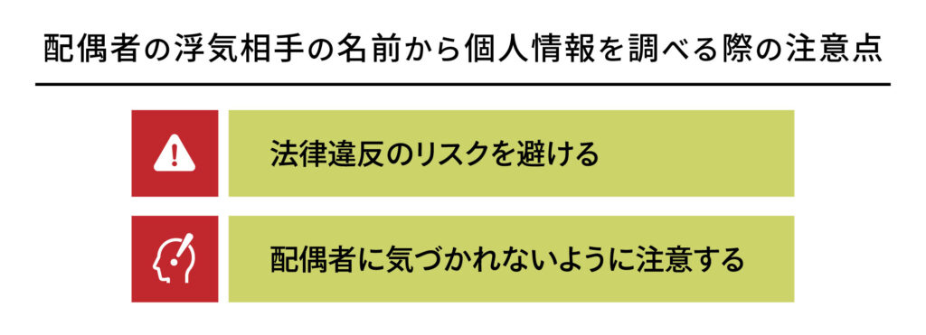 配偶者の浮気相手の名前から個人情報を調べる際の注意点