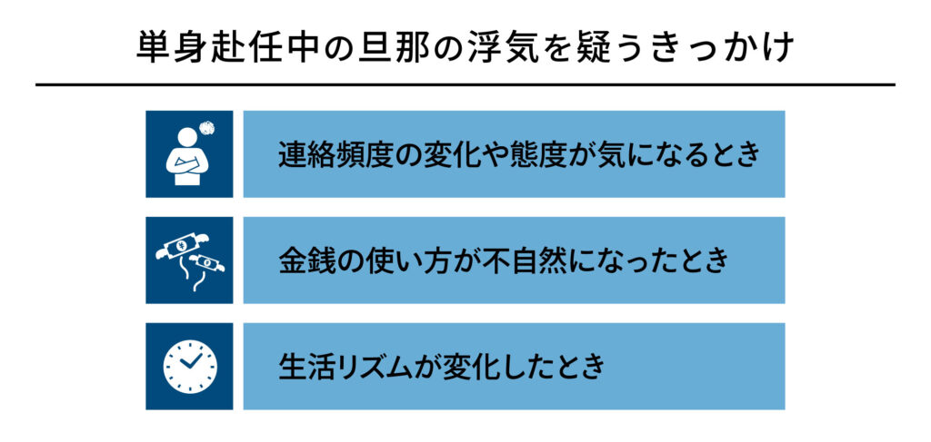 単身赴任中の旦那の浮気を疑うきっかけ